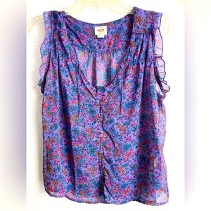 Women’s Peasant Top/Blouse, Large, Floral, Purple/Pink, Mossimo Supply Co.